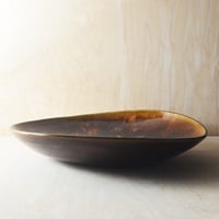 Image 1 of mottled brown altered serving bowl