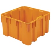 Image 1 of AW007641 Orange, 19" x 19" x 10-1/2", Stack and Nest Container, w/ Holes