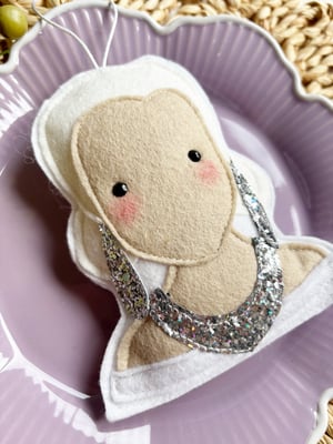 Image of Evita Eva Peron felt decoration 