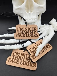 Image 2 of I'M NICER THAN MY FACE LOOKS - SCENT YOURSELF CAR AIR STENCHERS