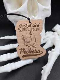 Image 1 of JUST A GIRL WHO LOVES PECKERS - SCENT YOURSELF CAR AIR STENCHERS