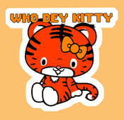 Image of 5 Who Dey Kitty Stickers