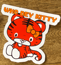 Image 3 of 5 Who Dey Kitty Stickers