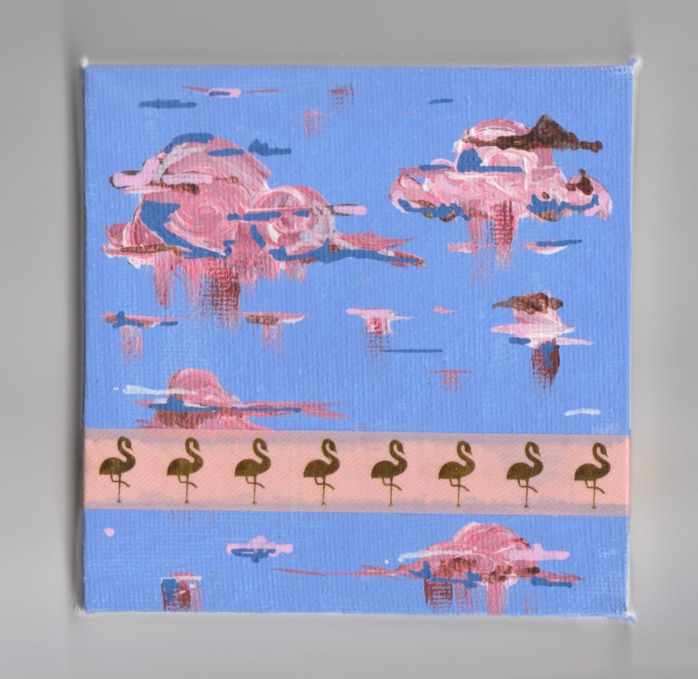 Image of Flamingo Cloud Painting