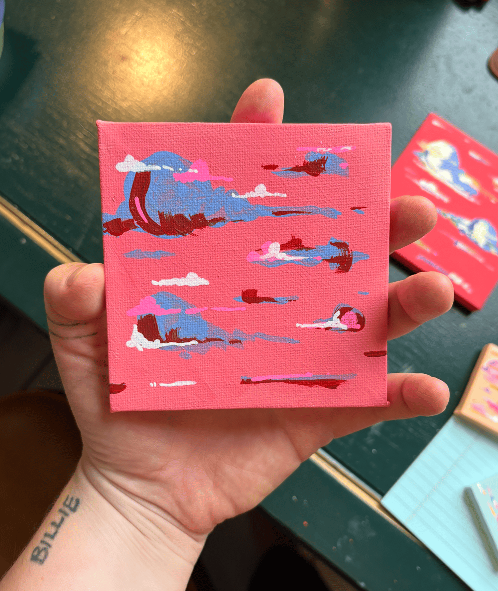 Image of Salmon Cloud Painting