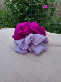 Image 1 of Merino Wool Premium Scrunchy Set- Magenta & Lavender 