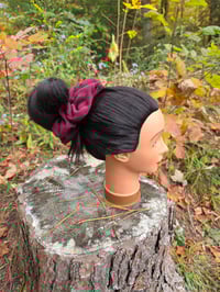 Image 2 of Cashmere Premium Scrunchy Set - Burgundy & Cream 