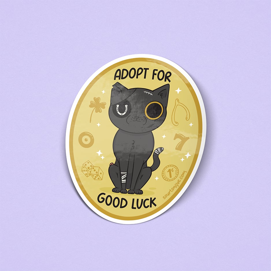 Image of Adopt for Good Luck Sticker