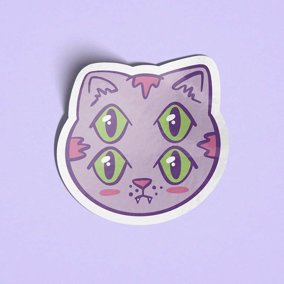 Image of Four-Eyed Feline Sticker
