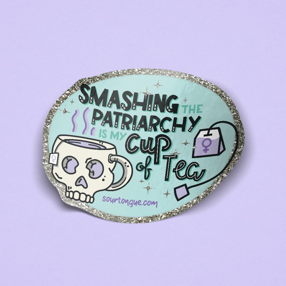 Image of Cup of Tea Glitter Sticker