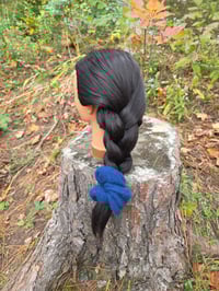 Image 2 of Petite Cashmere Scrunchie Set - Blue & Black