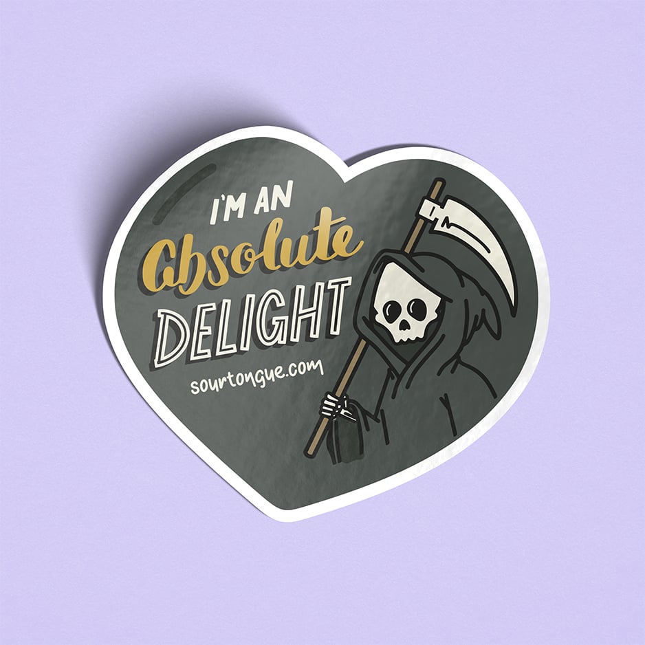 Image of Delightful Grim Reaper Sticker