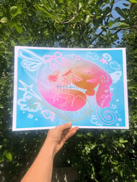 big hug – underwater bunny hug risograph print