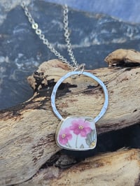 Image 1 of Vintage Floral China Necklace 