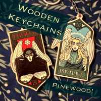 Lucifer & Michael Wooden Charms