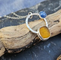 Image 6 of Zest! Orange Cornish Seaglass & Kyanite Gemstone 
