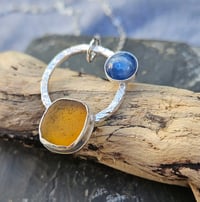 Image 1 of Zest! Orange Cornish Seaglass & Kyanite Gemstone 