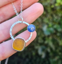 Image 8 of Zest! Orange Cornish Seaglass & Kyanite Gemstone 