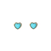 Image 1 of Turquoise Heart Promise Stud Earring