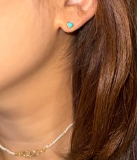 Image 4 of Turquoise Heart Promise Stud Earring