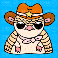 Armadillo Cowboy Print