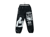 Image 1 of Sade Lauren Hill NY custom screen print black/white sweatpants