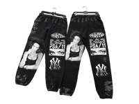 Image 3 of Sade Lauren Hill NY custom screen print black/white sweatpants