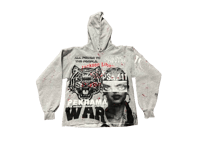 Image 1 of Sade black panther NY war jackson Liberty custom screen print gray/black hoodie