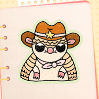 Armadillo Cowboy Sticker