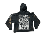 Image 2 of Beyonce Balenciaga NY Real tree art dept custom screen print black/white bleached hoodie