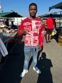 Image 3 of Beyonce Balenciaga NY Real tree art dept custom screen print black/white bleached hoodie