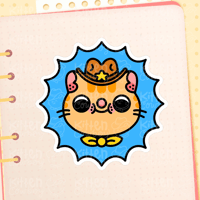 Kitten Cowboy Sticker