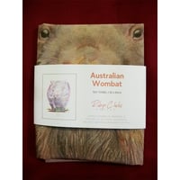Image 7 of "Gentle Giant" - Australian Wombat Tea Towel (White or Natural Cotton)