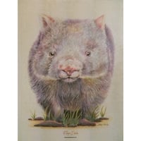 Image 6 of "Gentle Giant" - Australian Wombat Tea Towel (White or Natural Cotton)