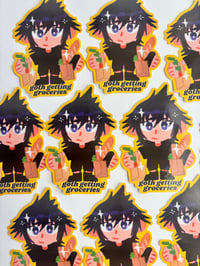 Image 2 of Goth getting groceries vinyl sticker (2 inches)