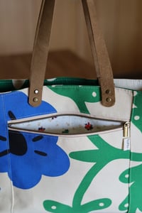 Image 2 of Popping Blue Flower Pebble Tote