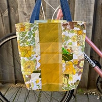 Image 2 of Zesty Denim Handmade Tote Bag Upcycled Vintage Fabrics & Denim