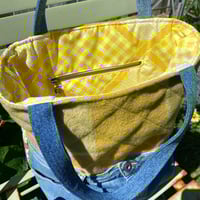 Image 5 of Zesty Denim Handmade Tote Bag Upcycled Vintage Fabrics & Denim