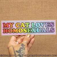 My Cat Loves Homosexuals Sticker