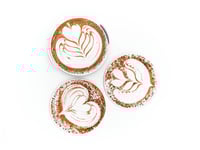 Image 2 of Latte Art Coasters (3-pack w/holder) color or greyscale, by bamingodesign