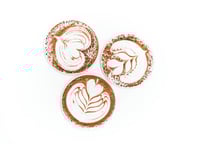 Image 5 of Latte Art Coasters (3-pack w/holder) color or greyscale, by bamingodesign