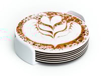 Image 4 of Latte Art Coasters (3-pack w/holder) color or greyscale, by bamingodesign
