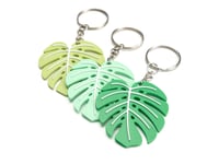 Image 1 of Monstera Keychains (3-pack) color or greyscale, by bamingodesign