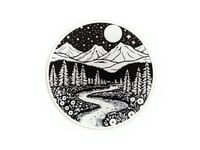 Image 8 of Mountain Coasters (3-pack w/holder) color or greyscale, by bamingodesign