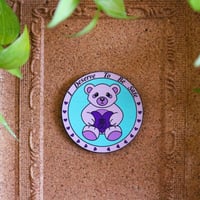 Image 1 of I Deserve To Be Safe Charity Pin - Supporting CSA Survivors (Synthetic Wood)