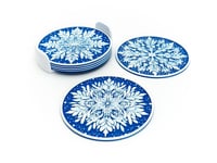 Image 4 of Snowflake Coasters (3-pack w/holder) color or greyscale, by bamingodesign