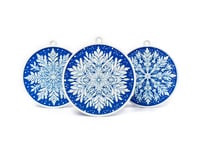 Image 2 of Snowflake Ornaments (3-pack) color or greyscale, by bamingodesign