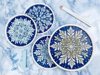Image 4 of Snowflake Trays (3-pack) color or greyscale, by bamingodesign