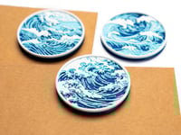 Image 3 of Wave Magnets (3-pack) color or greyscale, by bamingodesign