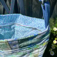 Image 3 of Spring Breath Handmade Shoulder Bag Upcycled Vintage Fabrics & Denim